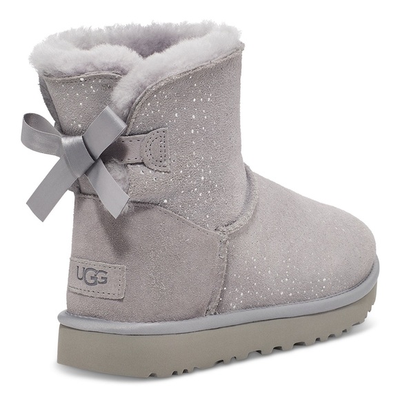 NIB UGG Mini Bailey Bow Metallic Spots Embellished Genuine Shearling Booties - Picture 4 of 12